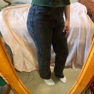 Ultra high-rise black dad jeans